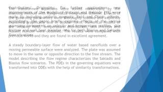 A Steady MHD Boundary Layer Flow of Water Based Nanofluids over a Moving Permeable Flat Plate IJMR 4 [upl. by Remle312]