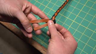 Round Braiding Leather Keychain Brass and Blade Workshop [upl. by Haelam]