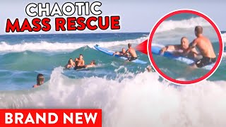 HighStress Mass Rescue Lifeguards Save Tourists from Powerful Rip Current [upl. by Claretta]