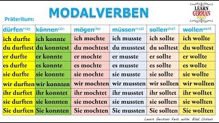 Learn German MODALVERBEN Präteritum dürfen können mögen müssen sollen wollen [upl. by Atinus]