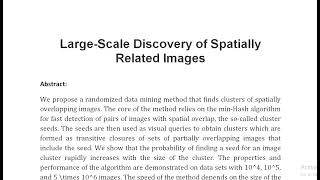 Large Scale Discovery of Spatially Related Images [upl. by Eleanora]