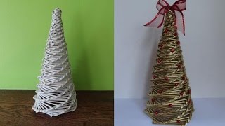 Jak zrobić choinkę z papierowej wikliny wicker paper christmas tree [upl. by Osborn]