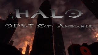 Halo 3 ODST City Ambience Night and Rain With Music [upl. by Auhso930]