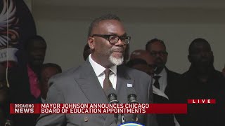 Brandon Johnson on school board appointee support for loan [upl. by Mahgirb733]