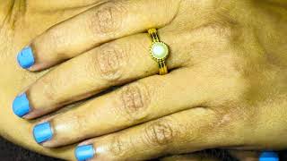 22K Gold Ring For Women with Pearl  GR6630 [upl. by Annayram]