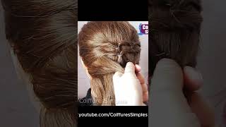 1 Minute updo idea 💡 for short hair hairstyles hairtutorial [upl. by Auqinu]