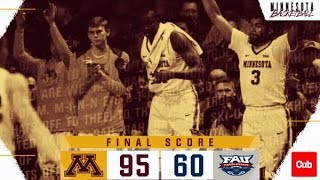 Highlights Gopher Mens Basketball Downs FAU 9560 [upl. by Inohs840]