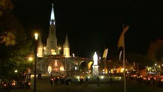 Mariale Procession aux flambeaux at the Sanctuaire de Lourdes  20 October 2024 [upl. by Ada451]