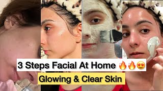 3 Steps Facial for Flawless Glowing Skin  Fast amp Amazing Results like Salon [upl. by Kristofor]