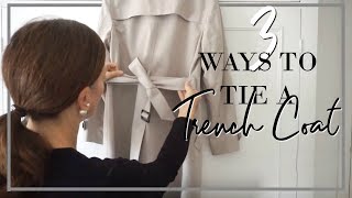 How to Tie a Trench Coat Belt  3 Ways  Fashion Over 40 [upl. by Marlena]