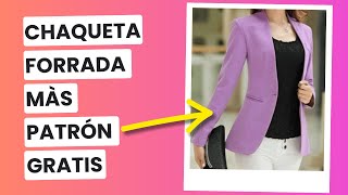 Chaqueta Forrada Paso a Paso  Moldes GRATIS en PDF 🎁 Talla L [upl. by Rayburn730]