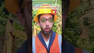 Newbie and chainsaw fails fail construction workers constructionfail workerfails [upl. by Lecirg145]