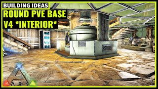 HOW TO BUILD A ROUND PVE BASE 40 INTERIOR  ARK SURVIVAL [upl. by Labinnah]