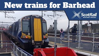 New trains for Barrhead  Glasgow Central to Barrhead on the newer electrified line [upl. by Kenway647]