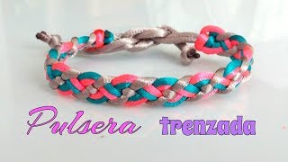 PULSERA TRENZADA con TRES COLORESpaso a paso [upl. by Alit]