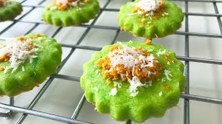 Onde Onde Cookies  Biskut Raya Ondeh Ondeh  Pandan Coconut amp Gula Melaka [upl. by Aronal]