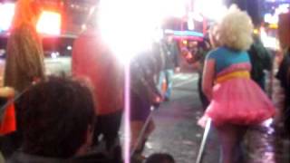 Ehren McGhehey and Bam Margera Drag Race in Times Square [upl. by Ecirrehs]