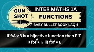 Inter Maths 1A  Functions  Baby Bullet Book LAQ 4  IMP 7 Marks  Gunshot [upl. by Anaert70]