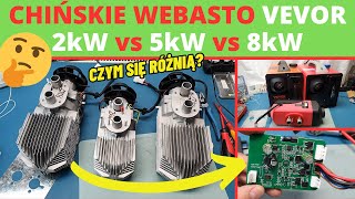 Chińskie WEBASTO VEVOR porównanie 2kW vs 5kW vs 8kW  ogrzewanie postojowe do kampera lub garażu [upl. by Ilse]