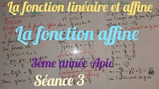 La fonction affine séance 3 3ème année collège biof [upl. by Aloise984]