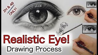 How to Draw a REALISTIC EYE using only 2H amp 4B grade pencils [upl. by Ragg]