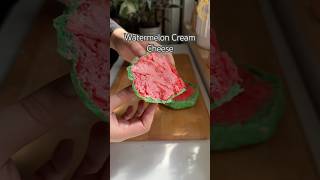 Watermelon Cream Cheese shorts food recipe baking creamcheese watermelon snack bagel [upl. by Tini47]