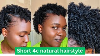 How to style short 4c short natural hair ✅ define curls from cornrows  Quick natural hairstyle [upl. by Llehsram]