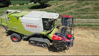 Neues klappbares Schneidwerk Capello am Raupenmähdrescher Claas Lexion 670 [upl. by Nealah]