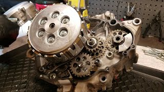 111 YZ250F 20192023 Full Motor Rebuild Part 3 Crankshaft installed engine installed in the bike [upl. by Linoel]