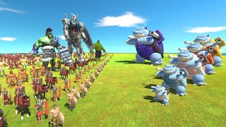 EVOLUTION OF BLASTOISE VS Human Team  Animal Revolt Battle Simulator [upl. by Fong]