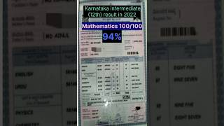 My intermediate 12th result karnataka board  full score in maths mbbsdrishaque [upl. by Slohcin]