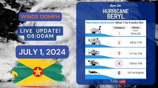 Hurricane Beryl Makes Landfall In Grenada Live Cam [upl. by Wynny]