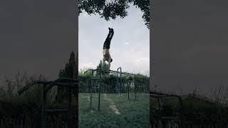 Handstandwalking on two bars fifth try and droprotation 165 meters calisthenics turnen [upl. by Midas]