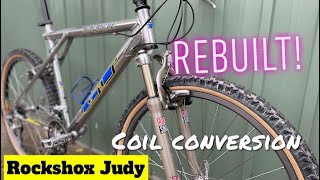 Rockshox Judy XC Restoration  SRP Coil conversion  ‘96 GT Avalanche  Retro MTB [upl. by Iruyas]