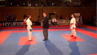 Karate1 PL Final Salzburg 2012  Kumite female 55  MELNYK vs WARLING [upl. by Yvehc]