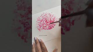 Impressionist style cherry blossom tree shorts watercolor tutorial [upl. by Sivehc]