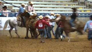 Clovis Ranch Rodeo Bronc Riding Wreck [upl. by Allistir]