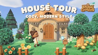 My ACNH Cozy Modern House Tour 🏡  Fully Decorated [upl. by Aerdnael]