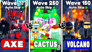 🔥AXE TEAM vs CACTUS TEAM vs VOLCANO TEAM🤯ENDLESS MODE  Toilet Tower Defense [upl. by Anayet760]