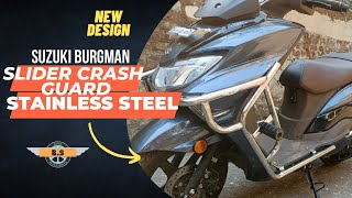 Suzuki Burgman Stainless Steel crash guard Accessories  BS auto Accessories [upl. by Enehpets]