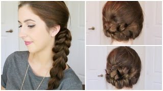 Pull Through Braid amp Updo Hair Tutorial  Courtney Lundquist [upl. by Atsok]