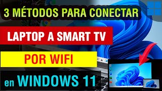 Como Conectar mi Laptop a la TV sin cable hdmi Windows 11  conectar laptop a smart tv por wifi [upl. by Nodlew]