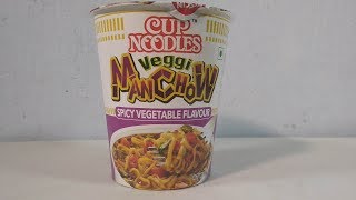 Nissin Cup Noodles Veggi Manchow 70g Review in Hindi [upl. by Lleinnad]