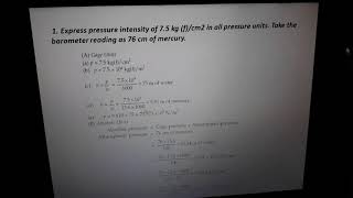 ME 202 FLUID MECHANICS AND MACHINES FLUIDPRESSURE AND MEASUREMENT NUMERICAL 1 PRIYANKA PATHAK GPC [upl. by Elay]