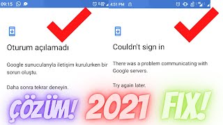 google sunucularıyla iletişim kurulurken bir sorun oluştu problem communicating with google servers [upl. by Ahtnama804]