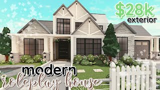 Modern Bloxburg Roleplay House Build 2 Story Exterior WITH VOICE [upl. by Atnom]