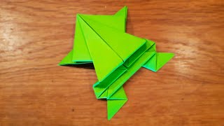 Origami Jumping Paper Frog  Fun amp Easy Origami [upl. by Haneeja]