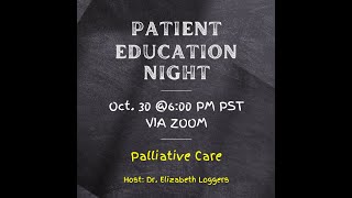 Patient Education Night Palliative Care [upl. by Culosio]