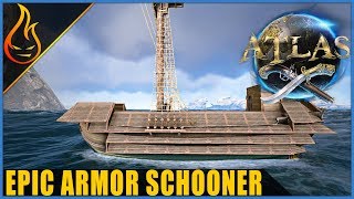 Atlas MMO Armored Schooner Build [upl. by Elisha]