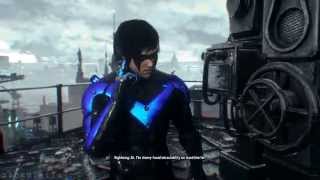 Batman Arkham Knight DLC Nightwing Story GCPD Lockdown  Stop Penguins Escape from GCPD [upl. by Ennayar]